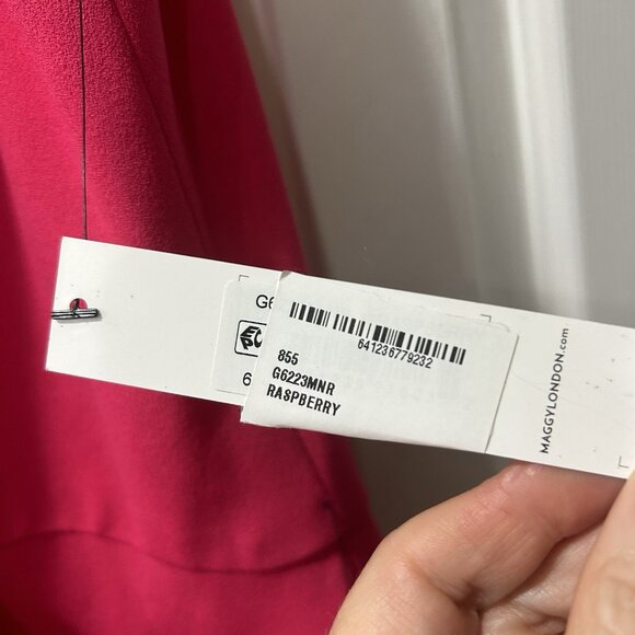 Maggie London NEW Cocktail Dress 6 Wrap Feminine Fairy Money Pink Asymmetrical - Picture 8 of 10